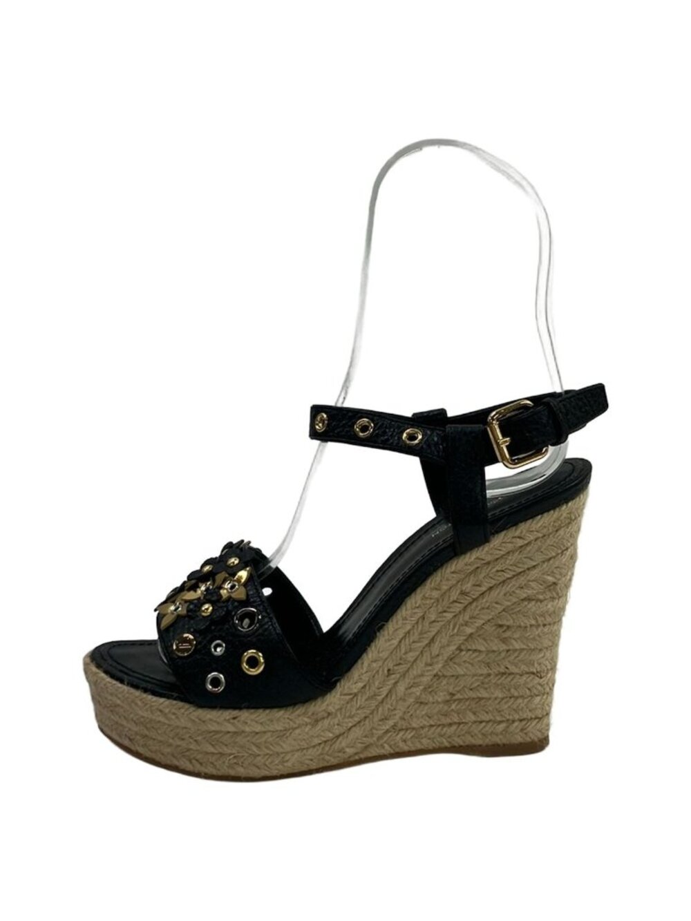 Louis Vuitton Sandals Black Gold Leather